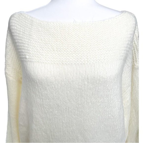 WISHLIST Ivory Boat Neck Tie Sleeve Sweater NWT - Picture 3 of 3